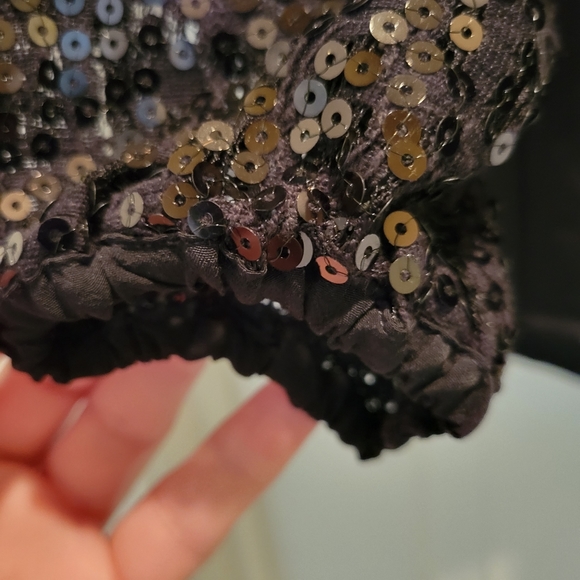 Kaari blue new with tags black with sequins top size large - Picture 6 of 6